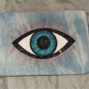 Stylish Denim Eye Clutch